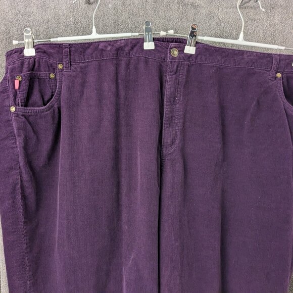 Women's Plus Size 28W Petite Dark Purple Cord Jean 48-50" Waist - Picture 1 of 6